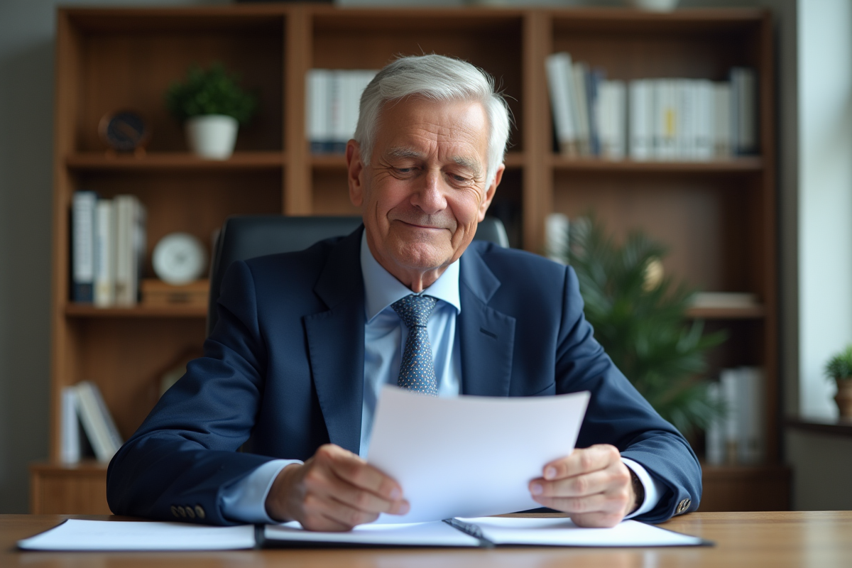 Homme d affaires en costume dans un bureau lumineux