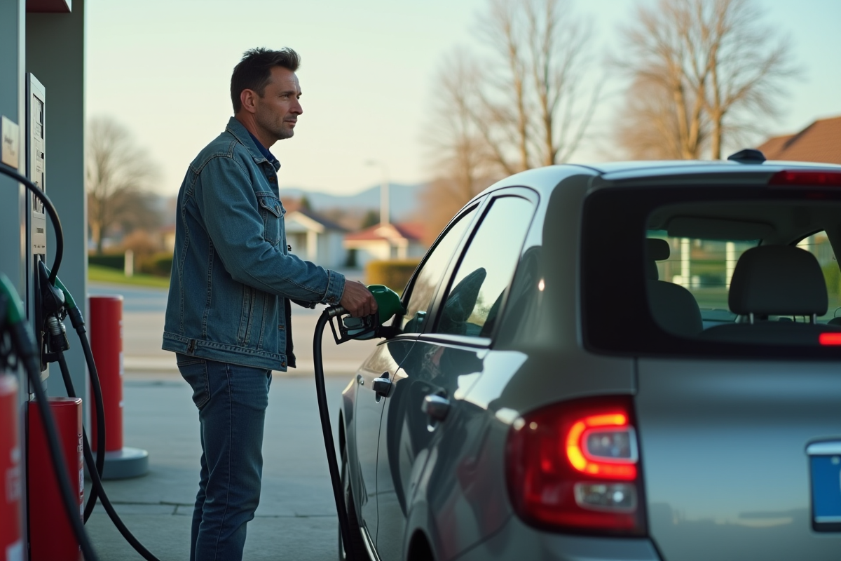 Homme faisant le plein d