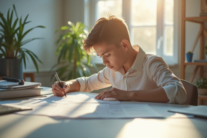 Jeune professionnel préparant un entretien d'embauche