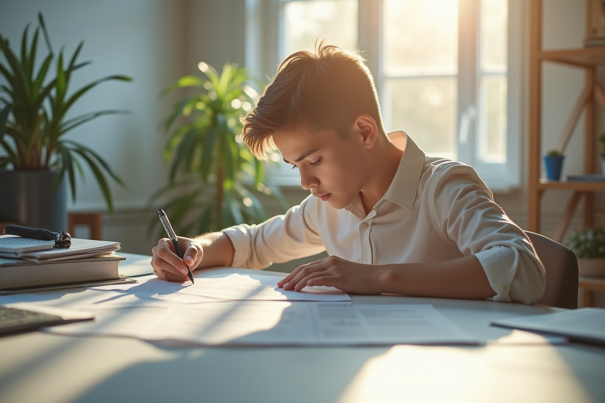 Jeune professionnel préparant un entretien d'embauche